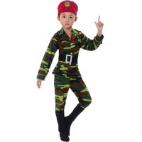 潮范儿童长袖迷彩舞蹈服幼儿迷彩表演服军训合唱服儿童迷彩演出服装