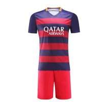 足球服套装皇马俱乐部运动服 球迷版队服 15赛季巴萨梅西10号球服 拜仁球衣训练服定制印 拜仁主场红色