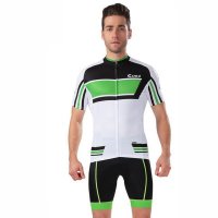 户外运动男装 骑行服 春夏短袖套装 路黑绿 高速路黑短套