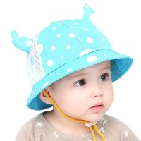 户外运动婴儿帽子韩国宝宝帽子牛角盆帽遮阳帽春夏季