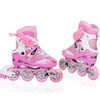 户外运动2016款单闪儿童可调男女轮滑鞋 溜冰鞋 直排旱滑冰鞋