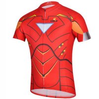 2016户外运动钢铁侠男装骑行服短袖上衣 春夏 排汗 透气 钢铁侠红色上衣