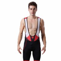 户外运动红线背带短裤 户外自行车机能骑行裤 透气男夏 巴郎红线背带裤