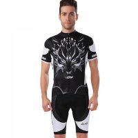 2016户外运动夏季男款耐磨透气幽灵狼背带短袖套装户外骑行服