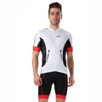 2016户外运动夏季男款透气耐磨速干排汗索克斯黑白骑行服背带短袖套装