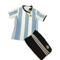 阿根廷球衣1516阿根廷主场俱乐部客场儿童学生短袖足球服套装10号梅西足球服套装球迷版队服 短款足球比赛训练服套装