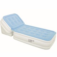 户外运动单人双层靠背植绒充气床垫 蜂窝立柱充气床 气垫床 198*84*30cm