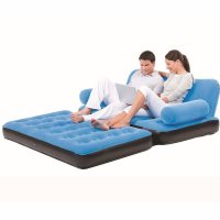 户外运动 多功能五合一彩色植绒充气沙发床188*152*64