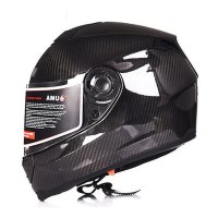 户外运动碳纤维摩托车头盔 双镜片偏光内镜机车全盔安全赛车跑盔男