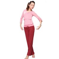 欧伦萨 户外运动瑜伽服套装瑜珈服 女显瘦花边袖瑜伽服跳操练功服