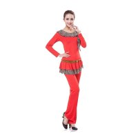 欧伦萨 运动户外瑜伽舞蹈2016新款舞蹈服装时尚表演裙裤套装秋季潮流时尚长袖广场舞蹈套装