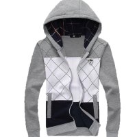 欧伦萨 运动户外套装拼接拉链平铺男士连帽韩版修身春秋卫衣男单款卫衣男