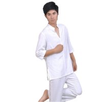 欧伦萨 运动户外瑜伽舞蹈休闲宽松亚麻男士瑜伽服居士参禅打坐服