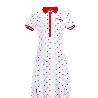 欧伦萨 户外体育运动高尔夫服装高尔夫夏日凉爽透气 弹力修身印花连衣裙子吸汗 速干