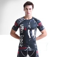 欧伦萨 紧身衣套装男士弹力短袖训练服 速干服足球篮球跑步健身套装
