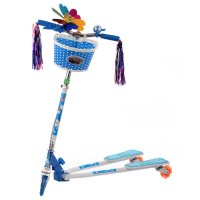 户外运动铁板塑料板双层保护 可折叠 蛙式滑板车三轮滑板车