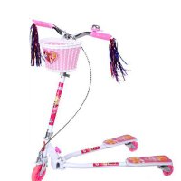 户外运动全铁蛙式车滑板车剪刀车三轮全闪 便捷式可折叠万向轮儿童车