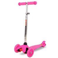 户外运动糖果色PU三轮闪光车小冲浪车踏板车高度可调儿童滑板车
