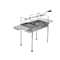 欧伦萨 户外装备野餐烧烤配旋转烤叉木炭家用烧烤炉野外烤煎两用烧烤架户外不锈钢烧烤架