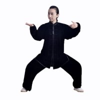 欧伦萨 运动户外武术搏击秋冬太极服 金丝绒太极服武术服太极拳服装男 加厚练功服女