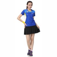 欧伦萨 户外运动羽毛球服上衣男女款夏 速干透气V圆领t桖羽毛球服情侣上衣