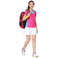 欧伦萨 户外运动羽毛球服女款上衣 速干运动球衣夏季短袖T恤女装