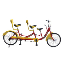 欧伦萨 户外运动双人亲子车三人车子母车公路车家庭车不同步自行车7287