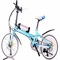 户外运动飞轮轻便折叠式锂电池电动山地自行车20寸21速变速飞轮Q217