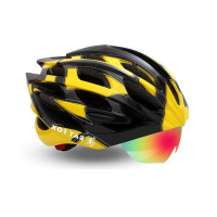 户外运动 山地自行车头盔一体式骑行带眼镜 风镜头盔骑行头盔 自行车头盔山地车头盔一体成型骑46311