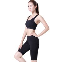 欧伦萨 户外运动瑜伽服女套装夏速干无钢圈防震运动文胸健身服紧身露脐抹胸内衣跑步服短裤五分裤运动服