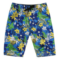 欧伦萨 户外运动夏季男式沙滩工装短裤 休闲花绿色桃皮绒男士沙滩裤