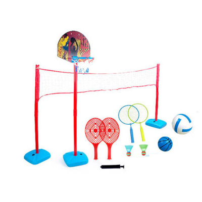 欧伦萨 户外运动玩具儿童升降篮球架排球羽毛球拍网球拍儿童户外球类运动玩具2059