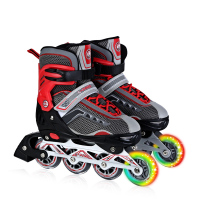 欧伦萨 户外运动2016成人男女初学直排溜冰鞋 闪光PU轮旱冰鞋 可调节单排轮滑鞋
