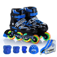 欧伦萨 户外运动2016款儿童单直排PU溜冰鞋 全套装闪光可调节轮滑鞋3365