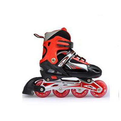 欧伦萨 户外运动2016款成人黑色直排轮溜冰鞋轮滑鞋 可调节铝支架