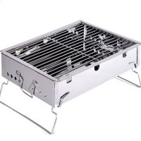 欧伦萨 户外运动装备野餐烧烤家用烤肉架野外烧烤箱子加厚不锈钢烧烤炉户外便携木炭烧烤架野外烤煎两用