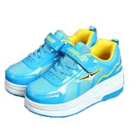 欧伦萨 户外体育用品爆走鞋轮滑鞋单轮后跟鞋底带轮子春季休闲时尚双走鞋皮面男女儿童成人