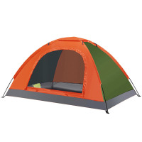 户外双人帐篷搭建防紫外线银胶涂层野外露营沙滩情侣