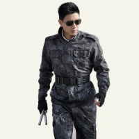 黑色莽纹迷彩服套装男 军迷耐磨特种兵真人CS作战服