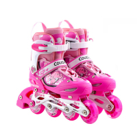 欧伦萨 户外运动轮滑滑板 体育鞋有轮子的鞋2016溜冰鞋儿童套装可调闪光直排轮滑鞋男女