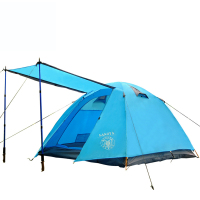 户外3 4人露营铝杆帐篷 双层户外帐篷 登山帐篷 防暴雨