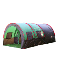 户外团队出游野营隧道帐篷 一室二厅多人防雨露营装备大帐篷