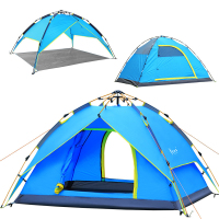 铝合金液压自动帐篷3-4人双层防雨 旅游 登山帐篷野营户外用品