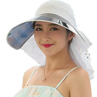 欧伦萨 帽子女夏季遮脸骑车遮阳帽户外出游鸭舌太阳帽可折叠E3N1L