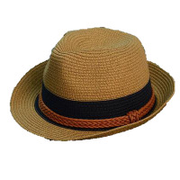 欧伦萨 女士草帽可折叠渔夫帽 草编盆帽春夏季遮阳帽子太阳帽30190