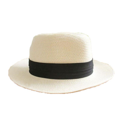 欧伦萨 户外运动夏季可折叠欧美白色平檐宽檐礼帽遮阳帽子女士时尚B9WTX