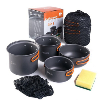 欧伦萨 四合一组合套锅餐具野餐烧烤户外野营锅具炊具便携 2-3人HFC18