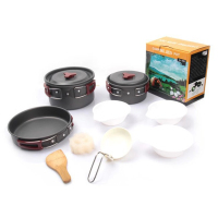 欧伦萨 2-3人套锅 户外野营炉具炊具套锅2-3人便携式不粘锅W1E13