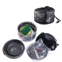 欧伦萨 野餐烧烤用品户外野营锅具炊具便携组合套锅餐具 2-3人0Z0O5