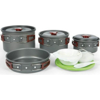 欧伦萨 户外便携套锅/野营套锅 /4-5人套锅 硬质氧化铝不粘锅5-6人660HY